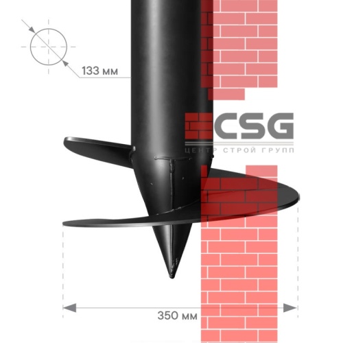 Свая винтовая СВСН-133/350/6000 по выгодным ценам в Воронеже.