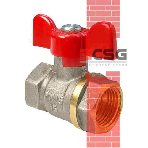 Кран шаровой латунь Практик 132 Ду15 Ру16 ВР/американка бабочка ГАЛЛОП 103260 арт.1213366CDEK